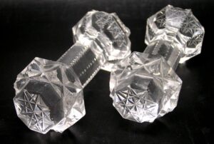 Pair Cut Crystal Knife Rests - 4.75", American Brilliant - Image 5