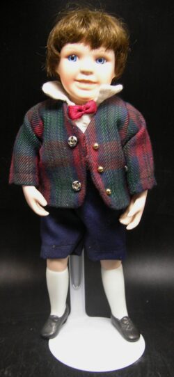 Ashton-Drake Boy Doll, 1920s Outfit - Tweed Blazer, Bowtie and Shorts - 9.5" H - Image 8