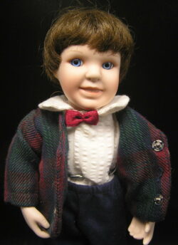 Ashton-Drake Boy Doll, 1920s Outfit - Tweed Blazer, Bowtie and Shorts - 9.5" H - Image 4