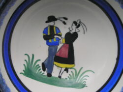 Vintage Quimper France Handpainted Pottery Bowl, St. Pierre & Miquelon, Breton Dancers - Image 3