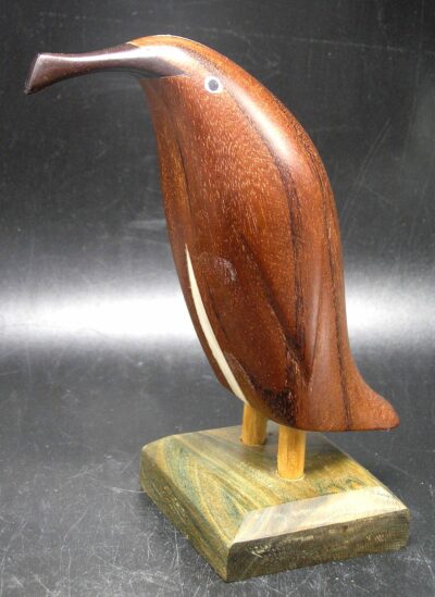 Siwok Wood Figurine of a PENGUIN from Argentina w Bone Inlay, 6"  T - Image 8