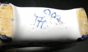 Delft? Holland? Italy? Donut Liquor Flask - Handpainted, signed - Image 3