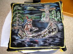 Black Velvet Souvenir Cushion Cover- Moose Factory, Northern Ontario, Hudsons Bay, James Bay - Image 10