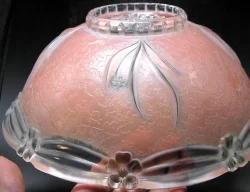 Pink Art Deco Glass Ceiling Light Bowl Shade - 3-hole - Image 6