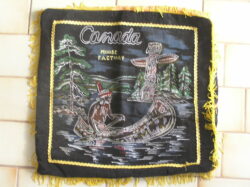 Black Velvet Souvenir Cushion Cover- Moose Factory, Northern Ontario, Hudsons Bay, James Bay - Image 6