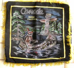 Black Velvet Souvenir Cushion Cover- Moose Factory, Northern Ontario, Hudsons Bay, James Bay - Image 5