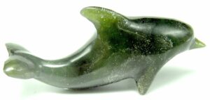 Nephrite Jade Dolphin Figurine 2" long - Image 7