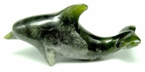 Nephrite Jade Dolphin Figurine 2" long - Image 6