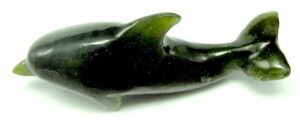 Nephrite Jade Dolphin Figurine 2" long - Image 2