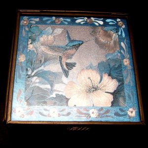 Blue Glass, Brass Jewelry / Trinket Box - Hummingbird, Thomas Cathey Via Vermont