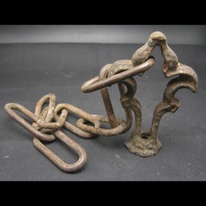 Antique Iron Chandelier Chain w Ornate Hanger - 17" total drop