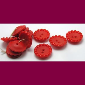12 - Vintage Concave Red Rope-Edge Coat, Cardigan, Dress, Craft Buttons - 22mm