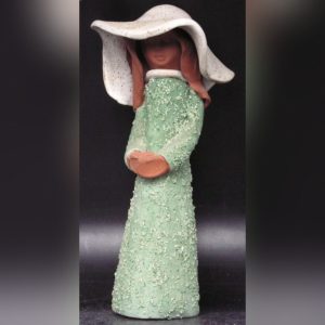 Vintage Art Pottery Lady Figure, Canada, Signed "Tremblay", Quebec 6.5"