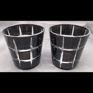 20% off - Pair Whiskey Glasses - Faberge Metropolitan Black