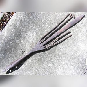 30% off -Large 23" Antique Hand Forged / Forge Welded Wrought Iron Eel Spear- As found - was 45.99