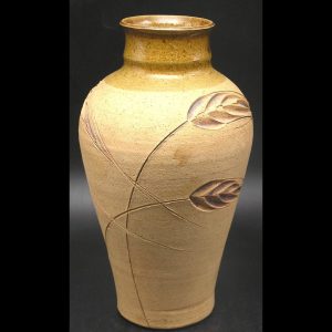 Vintage  B and J Mitchell, St. Croix USVI Art Pottery Vase, 7.5" Tall