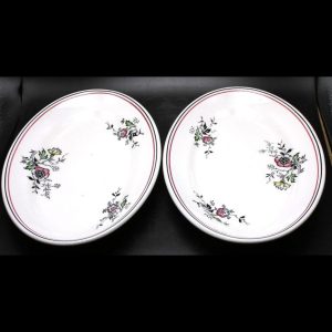Pair "Toronto" pattern Restaurant / Hotel Ware Oval Dish Platters - John Maddock & Sons, c 1896