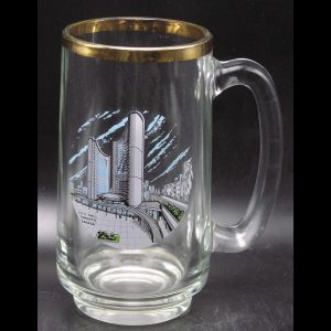 Toronto City Hall Glass Beer Stein - Gold Rim