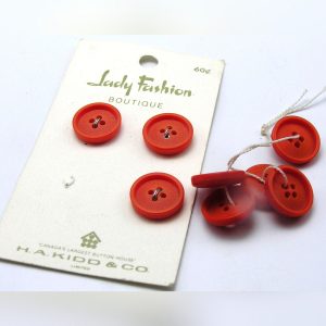 8 Vintage Red Buttons 5/8" diam