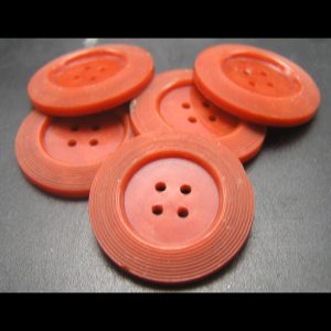 set/5 Antique? Red Bakelite? Buttons, 1" Diam.