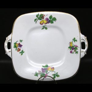 Antique English Bone China Oblong Serving Plate / Platter w Handles