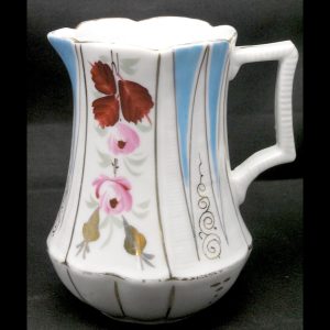 Early European Antique Hand Painted Porcelain 5" Pitcher