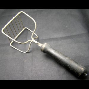 Vintage Kitchen Utensil - Antique Wire Potato Masher - Wood Handle