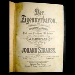 Antique Bound Sheet Piano Music - Strauss "The Gypsy Baron" -full score, Leipzig