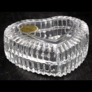 Vintage Cristal d'Arques France Heart-Shaped Lidded Valentines Trinket Box