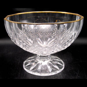 40% off Large 8.5" diam Longchamps Gold Crystal Compote by Cristal D'Arques, France was 28.95
