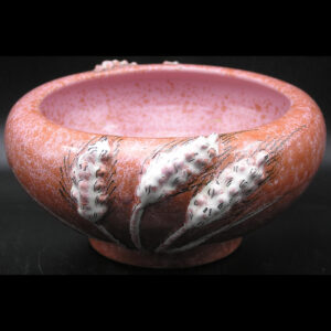 Hand-made Bowl with Wheat Appliques, Vintage Fratelli Fanciullacci (Signed FF) Italy