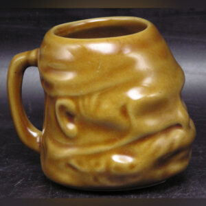 Tiki Bar Rum Rum Cup / Mug - Pirate's Head w Eye Patch, Bandana - glazed clay 2.5" H