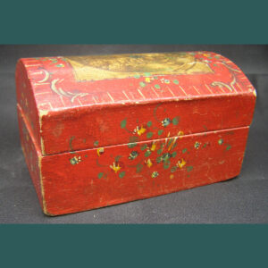 Limited Time Offer - 405 off - Small Antique Dome Top Wooden Painted Box w Applied Picture of Classical Ruins - was 49.95