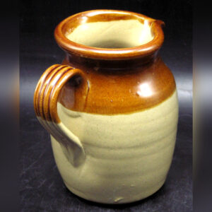Vintage Pearsons of Chesterfield England Stoneware Pitcher, 2-tone Brown, 4.25"