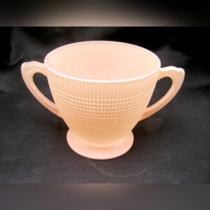 Pink Enamel Saguenay Canadian Depression Glass Sugar Bowl
