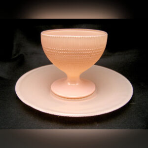 Pink Saguenay Canadian Depression Glass Sherbet and Underplate (B&B plate)
