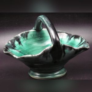 Vintage Ineke Victoria BC Canada Art Pottery Small Basket / Trinket Dish