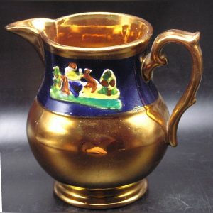 Antique early 1800s Copper Lustre Pitcher, 4.5" - Pristine Lustre - No Wear