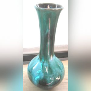 Vintage BMP Blue Mountain Pottery Canada Vase, Flow Green, 8.5" Tall