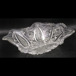 Vintage EAPG Indiana Glass Bowl Paneled Daisy & Finecut aka Elite Oblong 10” x 9” x 3" - 3 available
