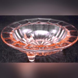 Small Pink Depression Glass Footed Dish - 4" diam